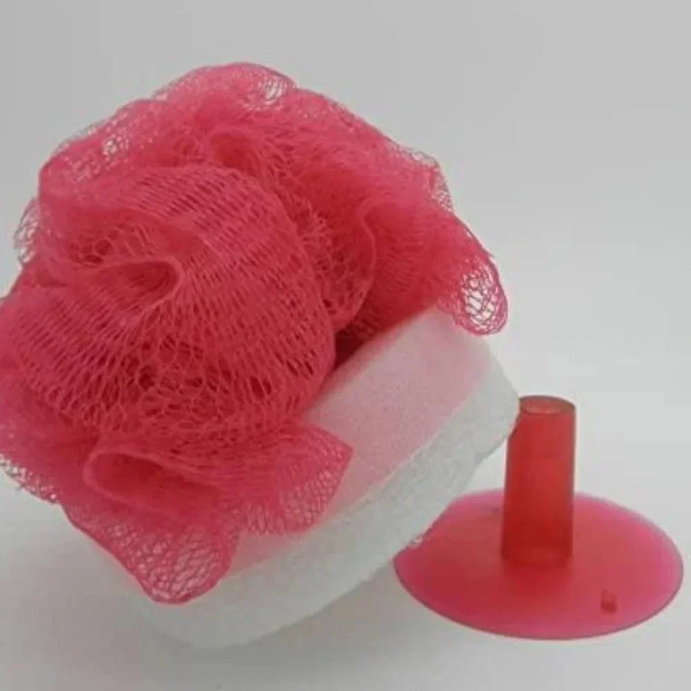 Bath Pouf With Holder